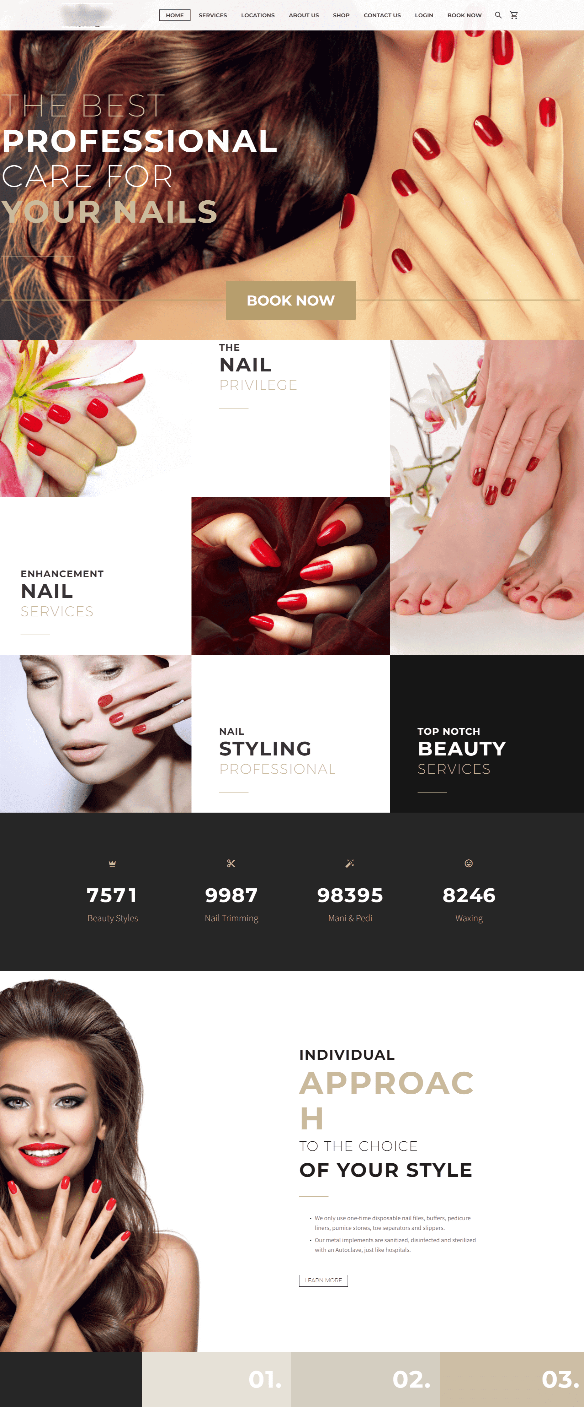 nail salon new website design by rosanna lin